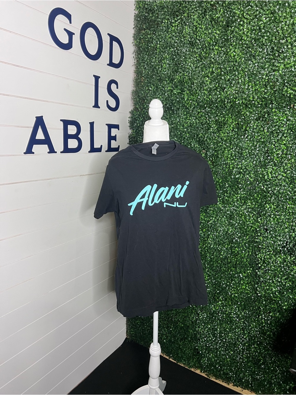 Next Level Apparel Black T-Shirt with Teal "Alani" Script